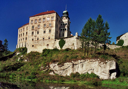 Zamek z fosą od strony południowej