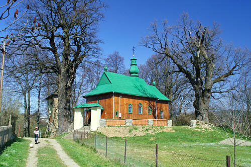 Drewniana cerkiew greckokatolicka pw. Soboru Bogarodzicy zbudowana w 1859 r.