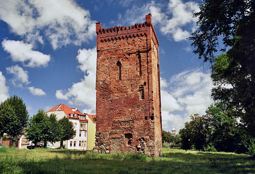Wieża pozostała z zamku biskupiego z XIII wieku w Braniewie