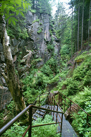 Zejście do wodospadu Kamieńczyka