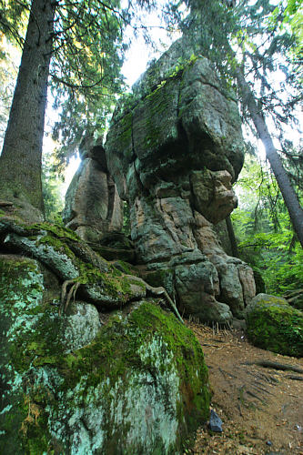 Skalne Baszty to skupisko charakterystycznych skał w Górach Stołowych